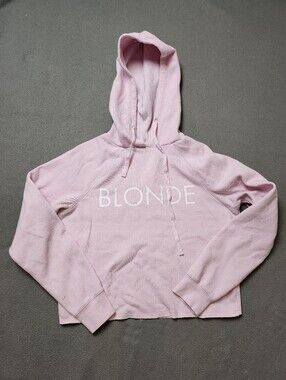 Brunette the Label Blonde Cropped Pink Hoodie SZ S / XS